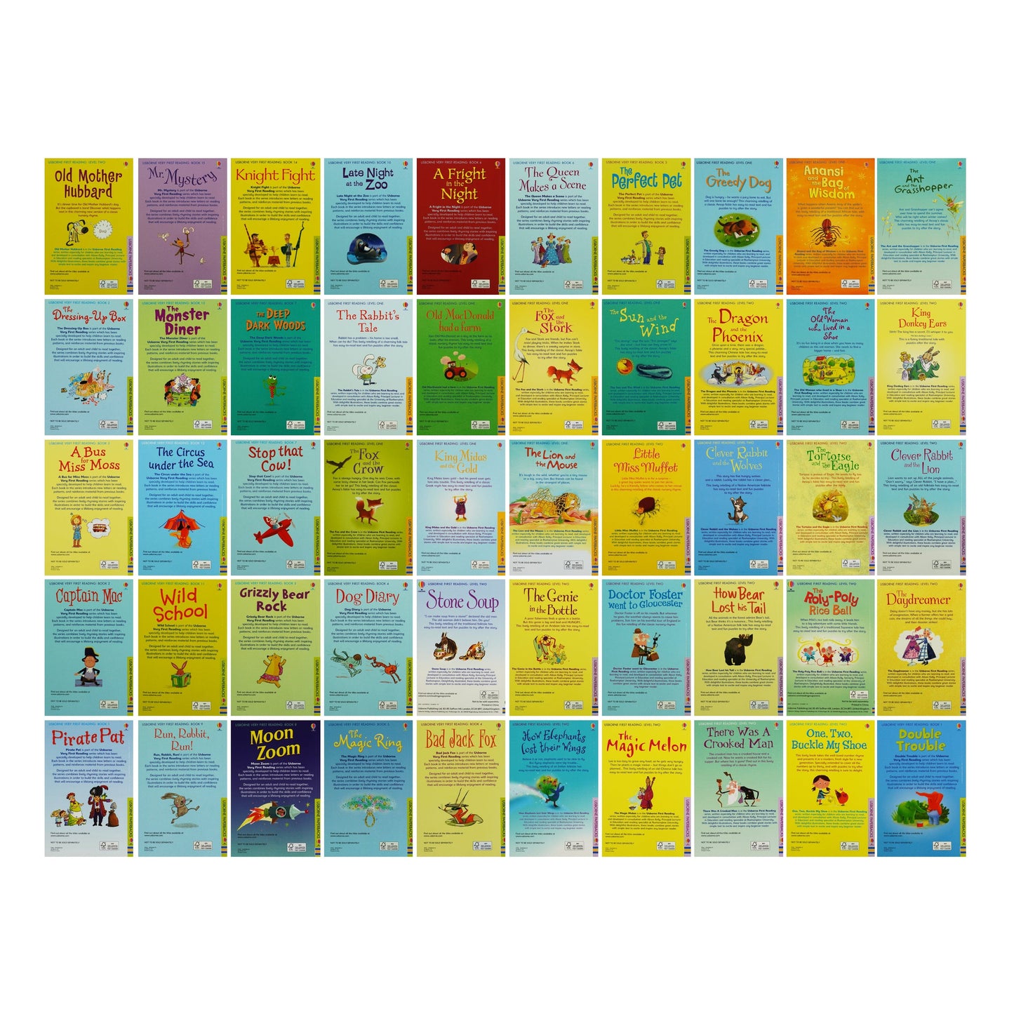 My First Reading Library By Usborne 50 Books Collection Boxset- Ages 5-7 - Paperback