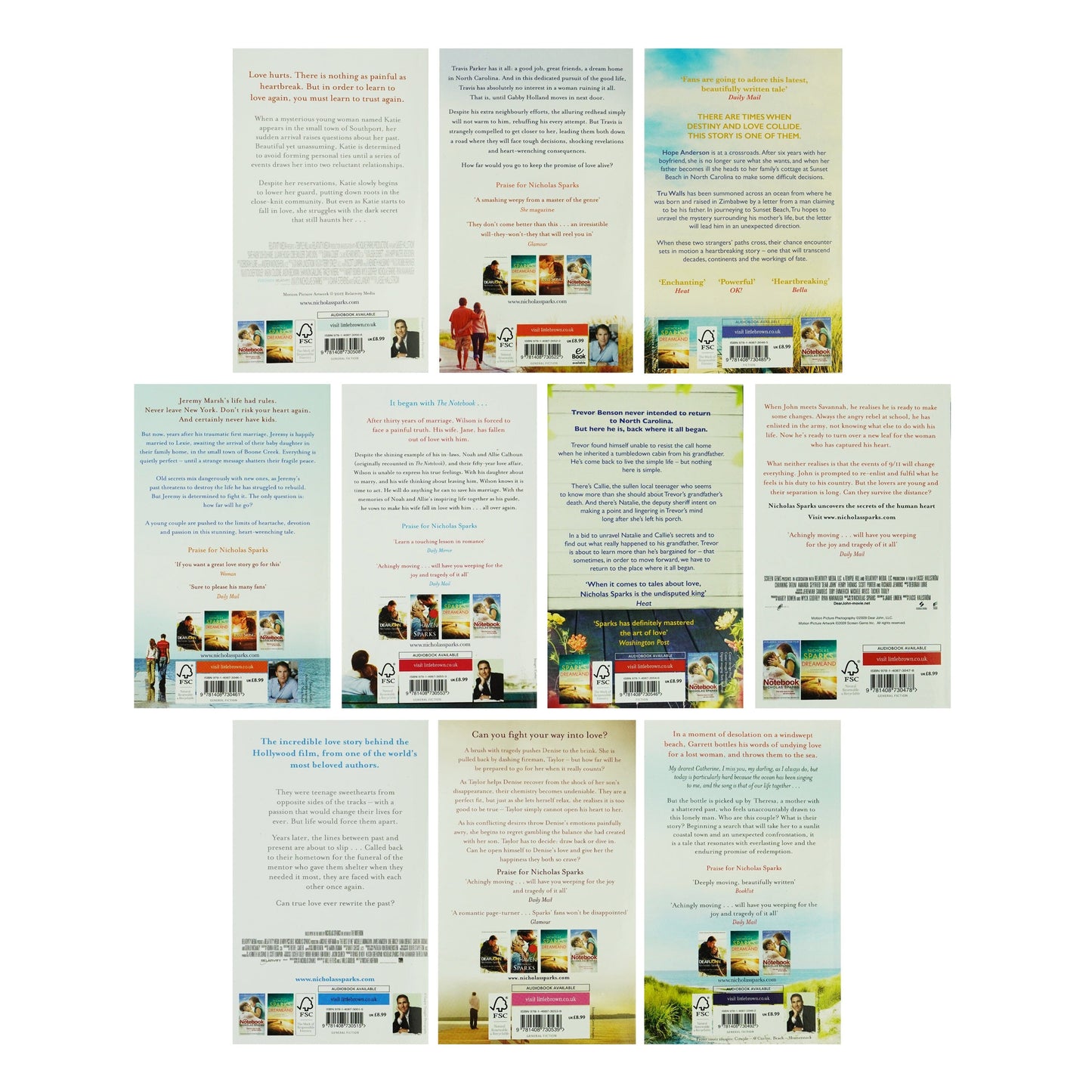 Nicholas Sparks 10 Books Collection Set - Fiction - Paperback