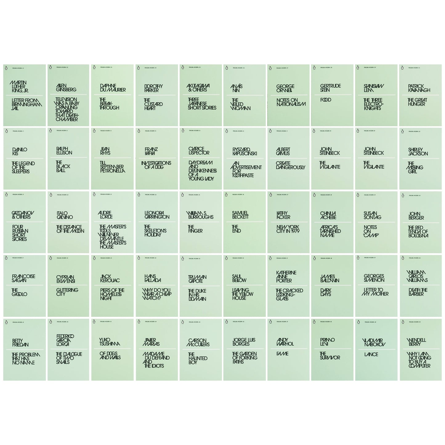 Penguin Modern 50 Books Box Set - Fiction - Paperback