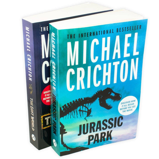 Jurassic Park & The Lost World 2 Books Collection Set by Michael Crichton - Fiction - Paperback
